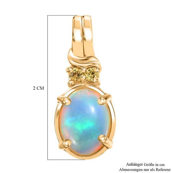 D'Joy AA Nat&uuml;rlicher, &auml;thiopischer Welo Opal, Gelber Saphir Anh&auml;nger 925 Silber vergoldet ca. 1.30 ct image number 6