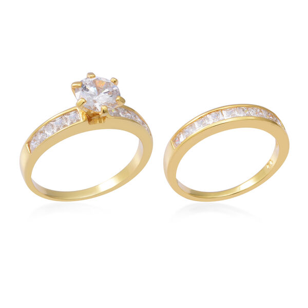 LUSTRO STELLA - 2er- Set Zirkonia Ring 925 Silber vergoldet  ca. 5,57 ct image number 4