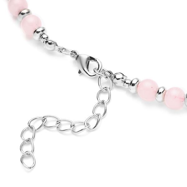 Rosenquarz Halskette, ca. 45 cm, silberfarben ca. 101,00 ct image number 3