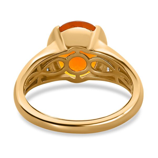 Brasilianischer Feueropal und Zirkon-Ring - 2,50 ct. image number 6