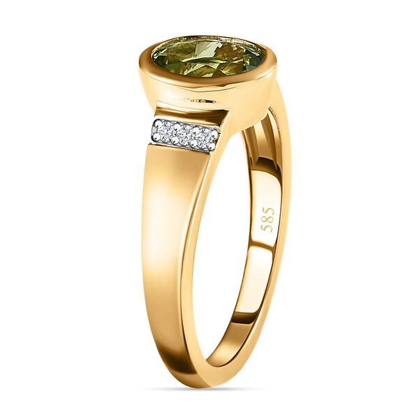 Natürlicher AAA Calabar-Turmalin, Weißer Diamant Ring, 585 Gold (Größe 19.00) ca. 1.30 ct image number 5