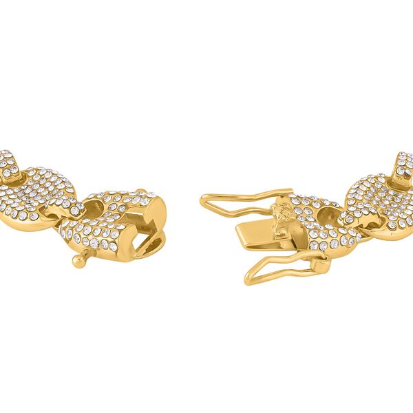 Wei&szlig;es Kristall-Armband, ca. 19 cm, goldfarben image number 1