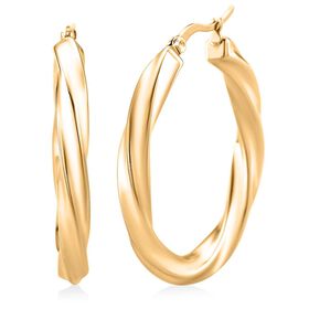 316L Edelstahl IP-Gelbbeschichtung Ohrringe 10,75g