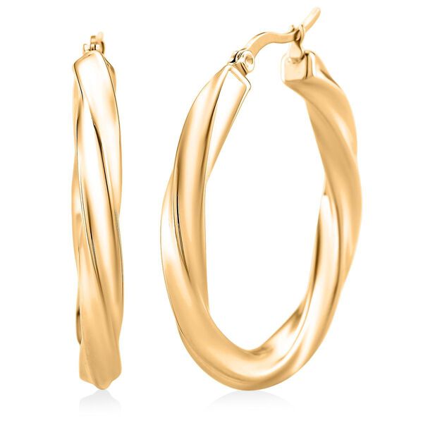 316L Edelstahl IP-Gelbbeschichtung Ohrringe 10,75g image number 0