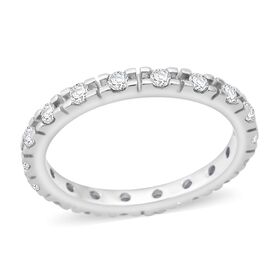 LUSTRO STELLA 2er-Set weiße Zirkonia Eternity Bandringe