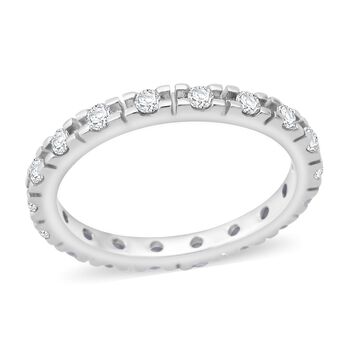 LUSTRO STELLA 2er-Set wei&szlig;e Zirkonia Eternity Bandringe