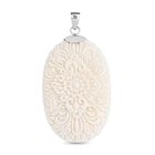 Royal Bali - Ox Bone Blumenmotiv Anhänger 925 Silber ca. 62.70 ct