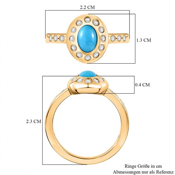 AA Sleeping Beauty T&uuml;rkis und Zirkon Ring- 1,10 ct. image number 7