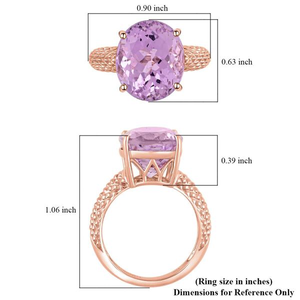 LUXORO zertifiziert und geprüft AAA Martha Rocha Kunzit Ring in 417 Roségold - 10,65 ct. image number 5