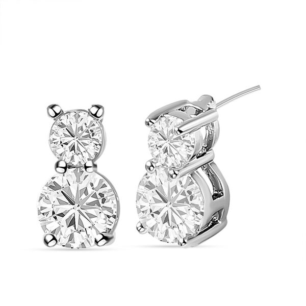 4er Set, Wei&szlig;e Zirkonia Armband, Anh&auml;nger mit Kette und Ohrringen, Messing ca. 17.60 ct image number 4