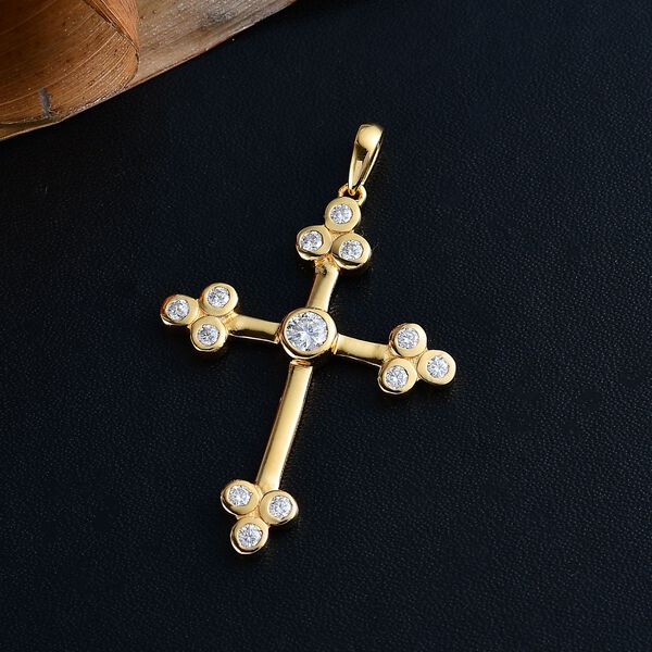 Moissanit Kreuz Anh&auml;nger - 0,77 ct. image number 3