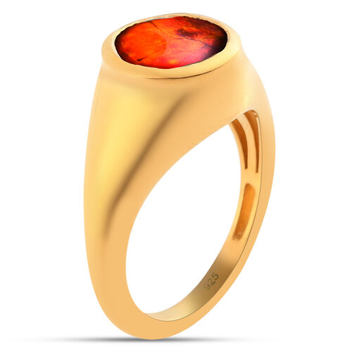 Ammolit Ring 925 Silber Gelbgold Vermeil  ca. 2,04 ct image number 5