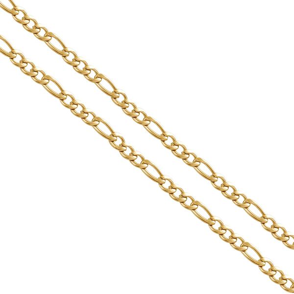 Goldfarbene Edelstahl Figaro-Halskette, ca. 49.5 cm, ca. 10,00g image number 3