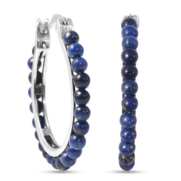 Lapislazuli-Creolen, Edelstahl ca. 2,40 ct