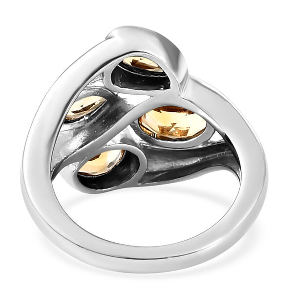 Citrin-Ring, reines Messing platiniert  ca. 1,85 ct image number 6