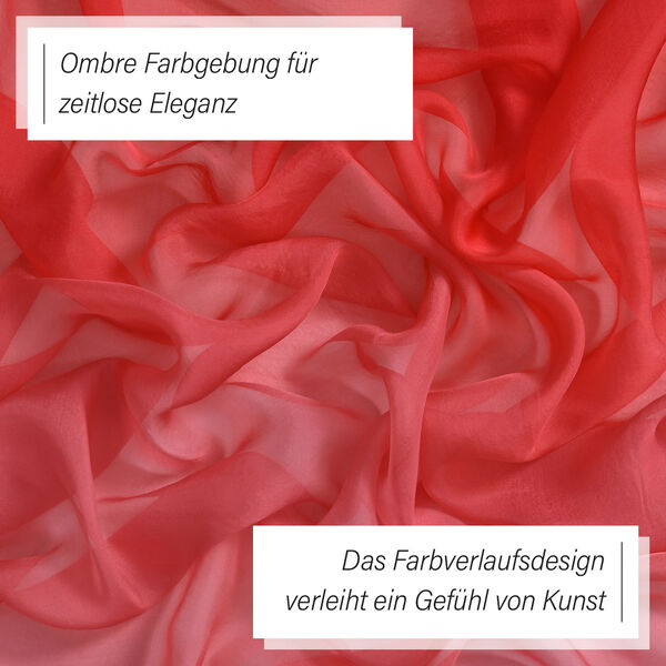 LA MAREY Ombre Chiffon Seiden Schal, Pfirsisch image number 3