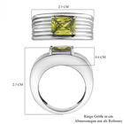 Peridot farbener Zirkonia Ring, Edelstahl  ca. 2,39 ct image number 6