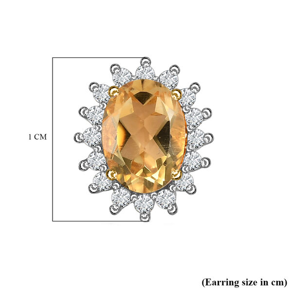 AA Citrin, Zirkon Ohrringe 925 Silber Gelbgold Vermeil ca. 1.71 ct image number 8