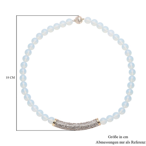 Opalit und wei&szlig;e Kristall-Halskette, ca. 49.5 cm,  goldfarben ca. 214,00 ct image number 7