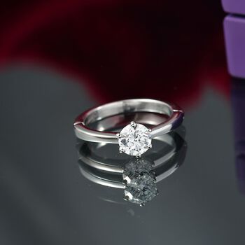 LUXURIANT SGL zertifizierter SI-GH Labor Diamant Solit&auml;r Ring, 925 Silber rhodiniert - 1 ct.