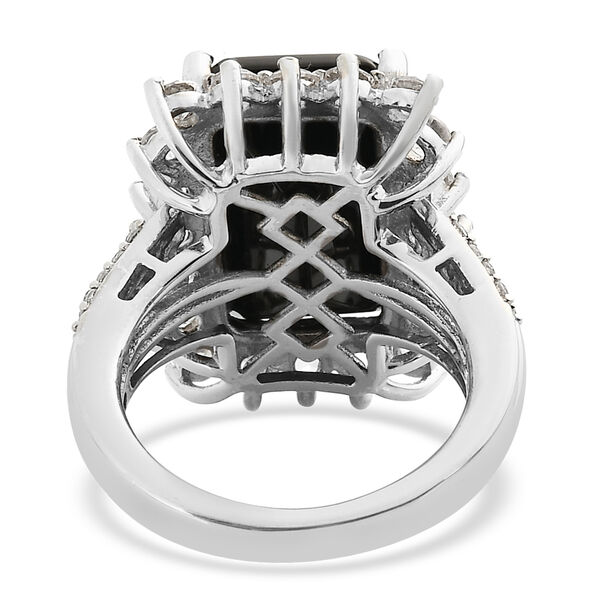 Elite Shungit und Zirkon Ring 925 Silber platiniert  ca. 7,37 ct image number 6