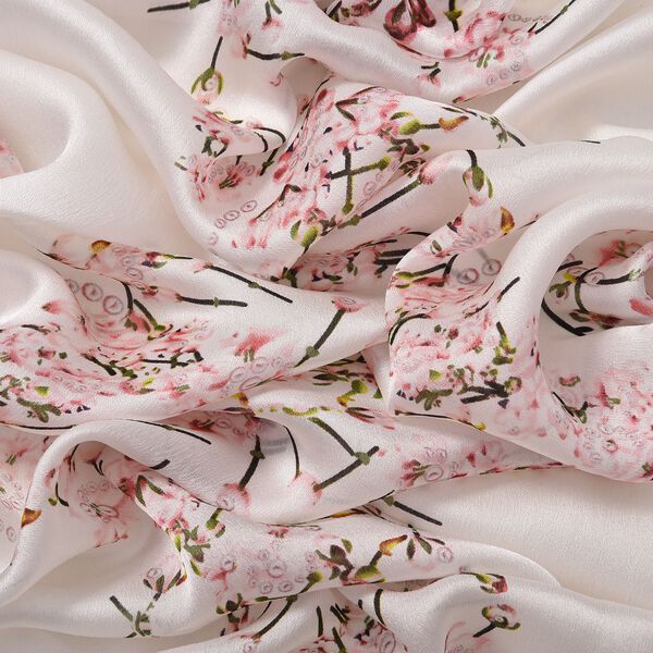 LA MAREY - 100% Maulbeeren-Seidenschal, Chiffon, 60x170 cm, Wei&szlig; image number 12