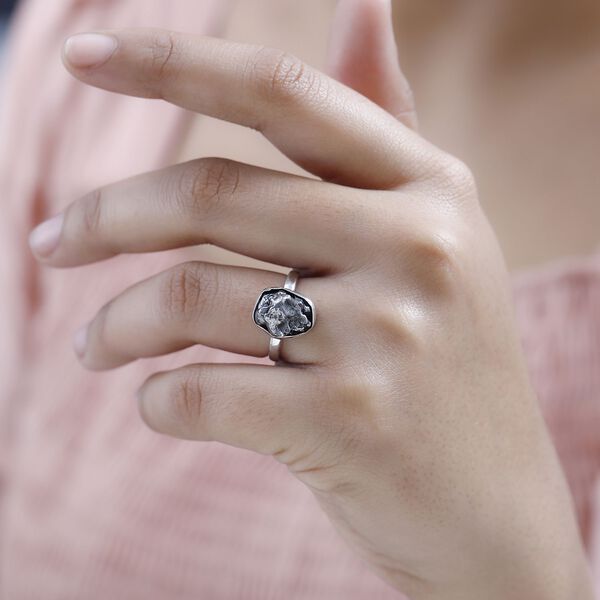 Muonionalusta Meteorit Ring, 925 Silber rhodiniert, (Gr&ouml;&szlig;e 18.00) ca. 12.90 ct image number 3