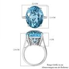 Himmelblauer Topas Ring, 925 Silber platiniert (Größe 17.00) ca. 15,00 ct image number 6