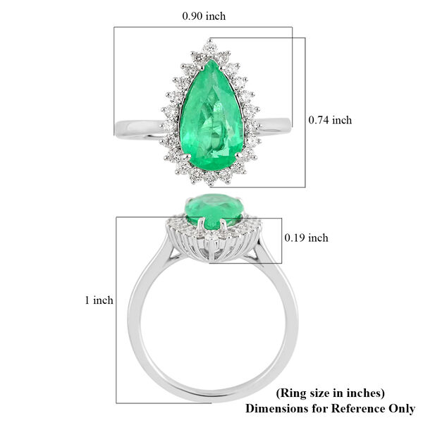 RHAPSODY AAAA kolumbianischer Smaragd und Diamant-Ring, VS E-F, 950 Platin, zertifiziert und geprüft  ca. 2,50 ct image number 6