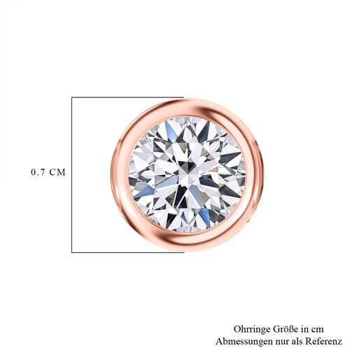 Lab Grown Diamant Ohrringe 925 Silber 750 Roségold Vermeil ca. 1,00 ct. image number 5