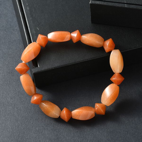 Rotes Aventurin Armband Flexibel (18 cm), ca. 100.00 ct image number 2