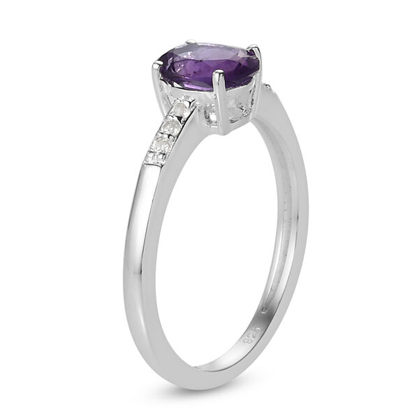 Afrikanischer Amethyst und Zirkon-Ring, 925 Silber  ca. 0,77 ct image number 5