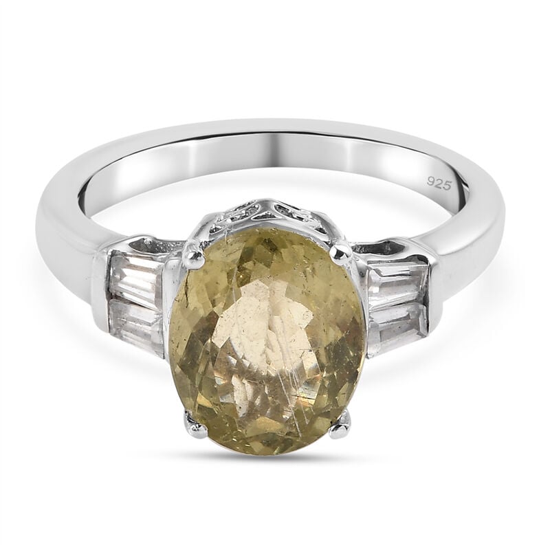 Gelber Apatit und Zirkon Ring 925 Silber platiniert  ca. 2,91 ct image number 0