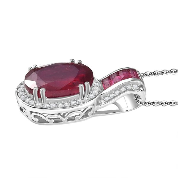 D'Joy AA Afrikanischer Rubin und Moissanit Anh&auml;nger mit 50cm Kette - 10 ct. image number 4