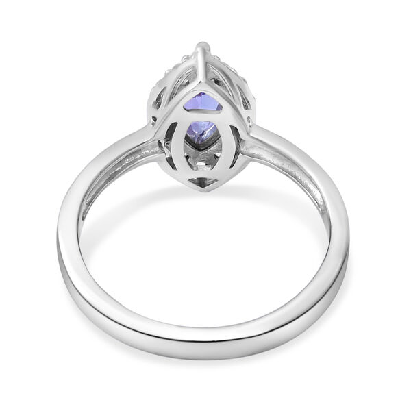 Tansanit und Zirkon-Ring, 925 Silber platiniert  ca. 1,24 ct image number 3