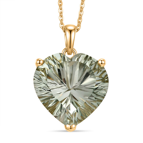 D'Joy AA Prasiolith Anh&auml;nger mit 50cm Kette - 9,60 ct.