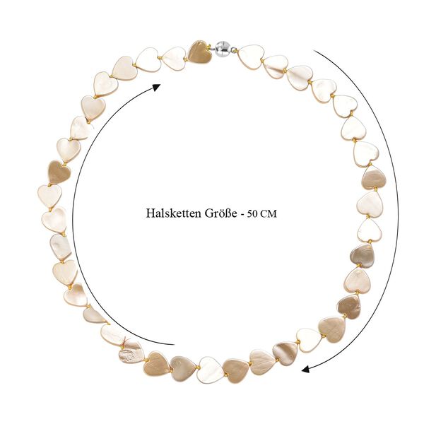 Goldene Farbe Muschelkernperle Halskette ca. 50 cm 316L Edelstahl image number 6