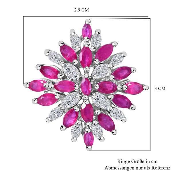 Afrikanischer Rubin und  Moissanit-Ring - 4,82 ct. image number 4