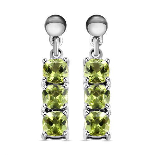 Natürliche Peridot-Ohrhänger in Silber, 1,05 ct. image number 0