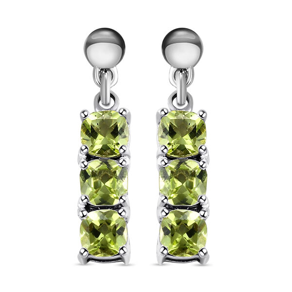Natürliche Peridot-Ohrhänger in Silber, 1,05 ct. image number 0