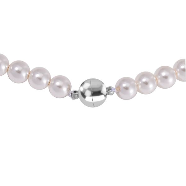 Wei&szlig;e Muschelkernperle Halskette ca. 50 cm Reiner Edelstahl image number 4