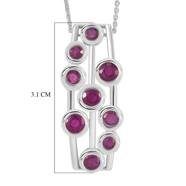 Afrikanischer Rubin (Fissure gefüllt) Schmuckset 925 Silber Platin, 925 Silber rhodiniert ca. 2.61 ct image number 6