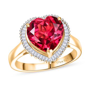 D'Joy Labor Padparadscha Saphir und Diamant Ring - 5,39 ct.
