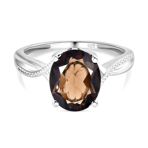 Rauchquarz-Ring, 925 Silber (Größe 16.00) ca. 2.42 ct image number 0