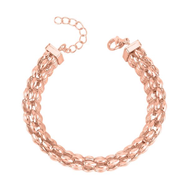 Reiner Edelstahl IP Rosa Plattierung Armband ca. 19 cm + 3.5 cm Extender, ca. 20,50g image number 5
