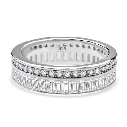 LUSTRO STELLA - Wei&szlig;er Zirkonia Ring, 925 Silber rhodiniert (Gr&ouml;&szlig;e 18.00)