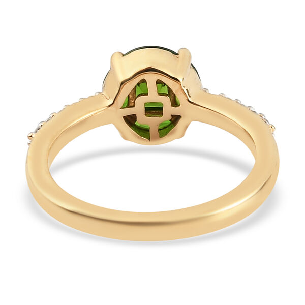 Natürlicher Chromdiopsid und Zirkon Ring 925 Silber vergoldet  ca. 1,14 ct image number 6