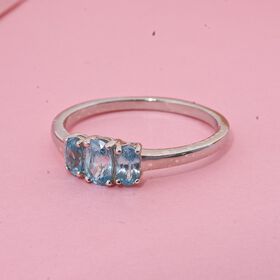 AA blauer Zirkon Ring - 1,44 ct.
