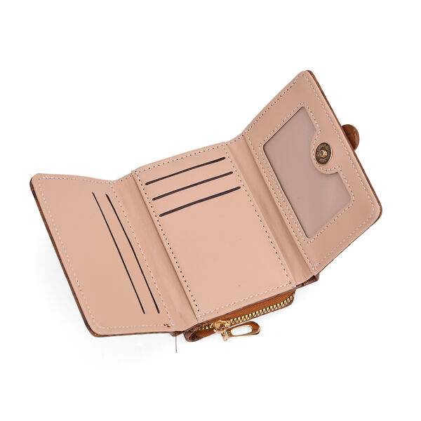 Stilvolle Geldbörse mit Krokodilprägung und RFID-Schutz, 11×8cm, Braun image number 6