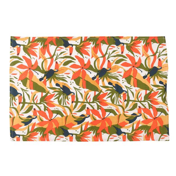 4er Set - 100% Baumwolle: Schürze, Handschuh, Topflappen, Küchentuch, Grün/Orange image number 4